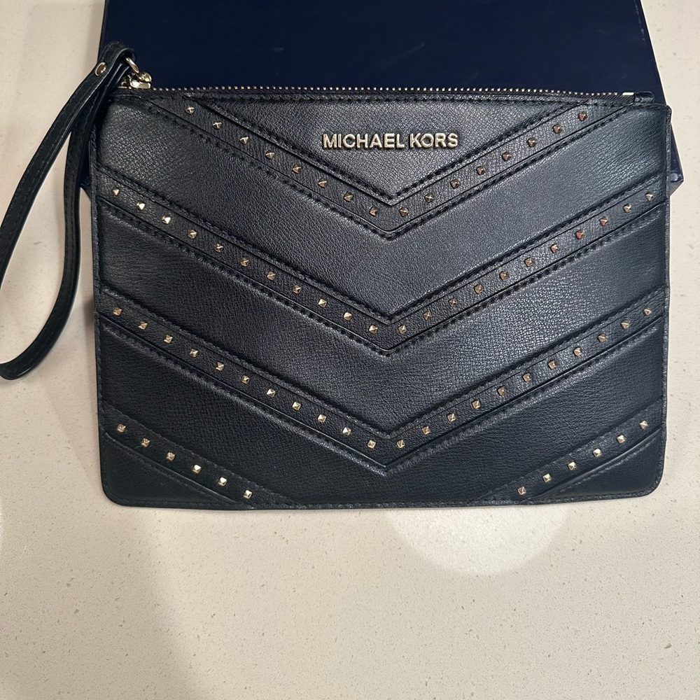 Michael Kors zippered pouchette with studs